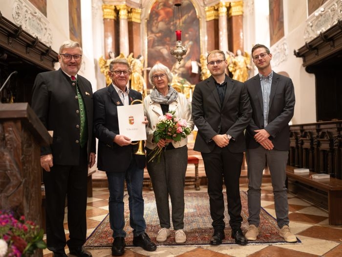 Gruppenfoto (von l. nach rechts): Peter Listberger, Josef Sturm, Maria Sturm, Vlad Cotuna & Sebastian Badstuber © Hermann Hermeter