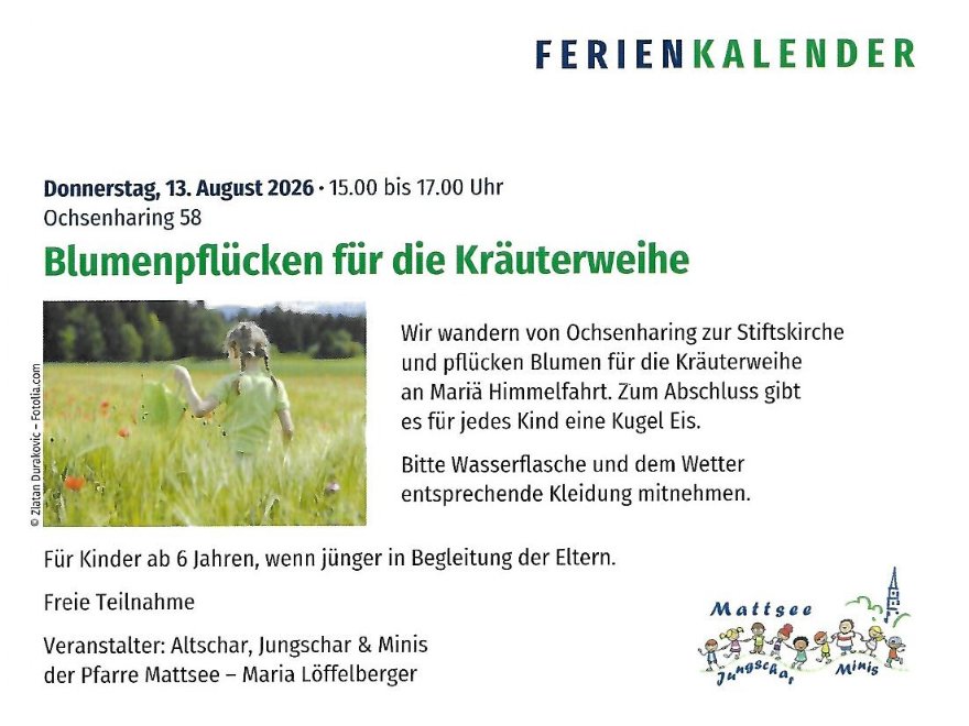 Ferienkalender 2026 &copy; Gemeinde Mattsee