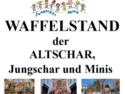 Waffelstand der Altschar, Minis- und Jungscharkinder beim Autofreien Tag